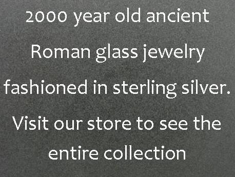 Roman Glass Necklace Double Oval Link Drop Sterling Silver Roman Glass Necklace Double Oval Link Drop Sterling Silver