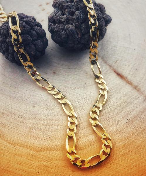 14 karat yellow gold solid figaro link necklace. $1908.00 - Online sale price= $1300.00!