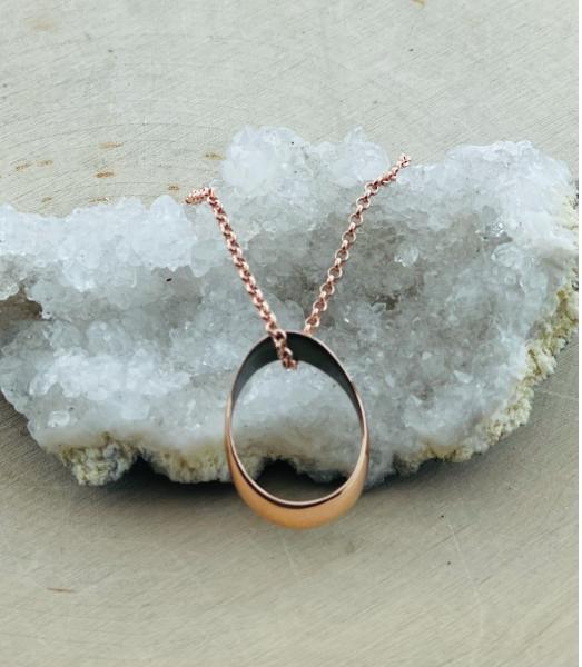 Sterling silver, rose gold vermeil and satin ruthenium pendant on 18" rose gold plate chain
$132.00 