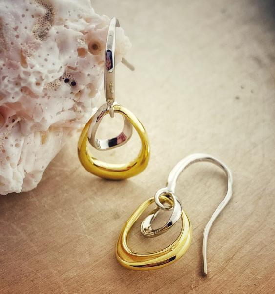Sterling Silver Yellow Gold Vermeil Bell earrings.  $140.00