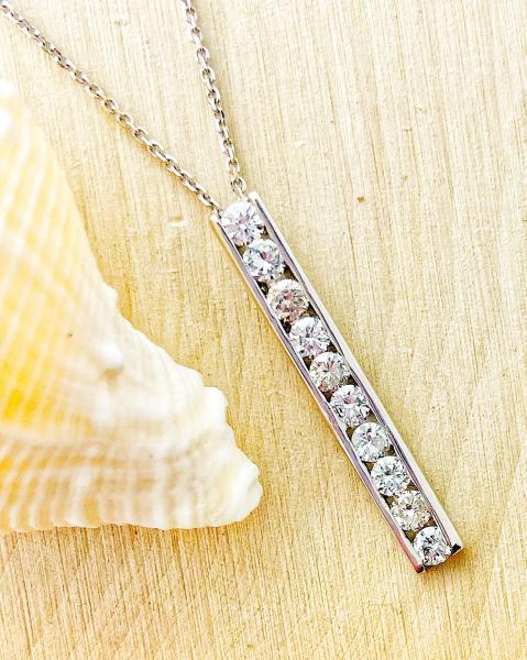The diamond bar necklace. $1542.00