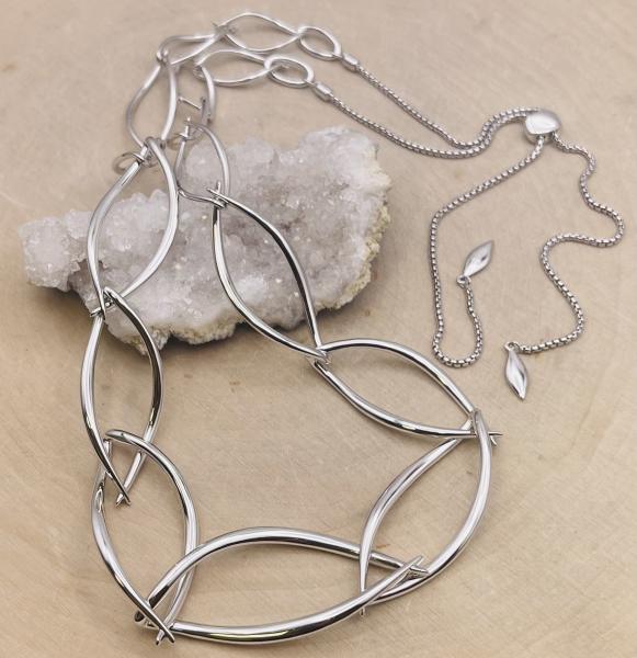 Sterling silver Entwine Twist Statement pulley necklace. 