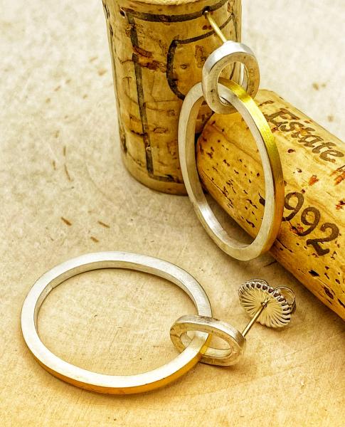 24 karat fusion gold and sterling silver earrings. $770.00