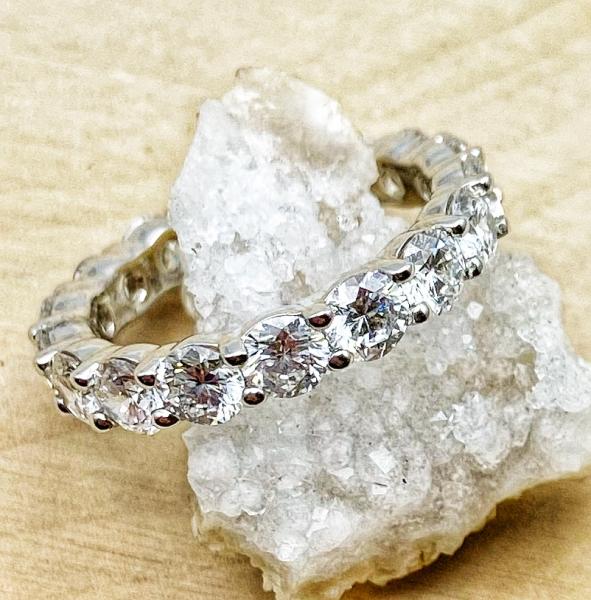 14 karat white gold lab diamond eternity ring totaling 3.56 carats. $3995.00