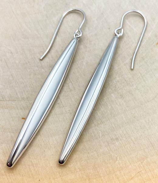 Sterling silver long drop earrings. $105.00