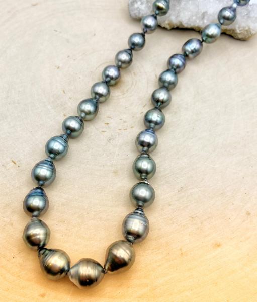 18" Tahitian baroque cultured pearl necklace, graduates 8-11mm. $750.00