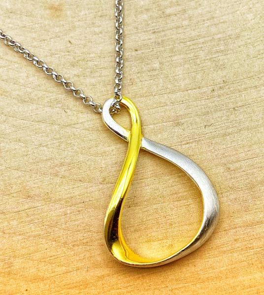 Sterling silver and 18 karat yellow gold vermeil "Venice" necklace. $150.00