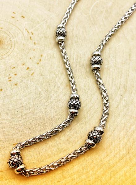 Sterling silver antiqued rondel necklace. $375.00