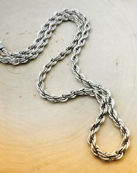 Sterling silver 18" solid rope chain. $560.00