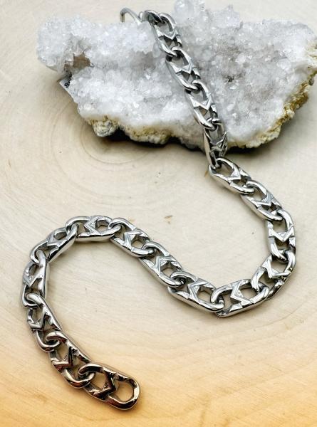 Stainless steel fancy link 6mm bracelet. $95.00