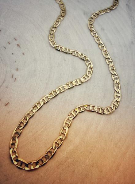 14 karat yellow gold 18", 4mm solid anchor link necklace. $1800.00