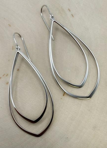 Sterling silver double pointed drop earrings $203.00