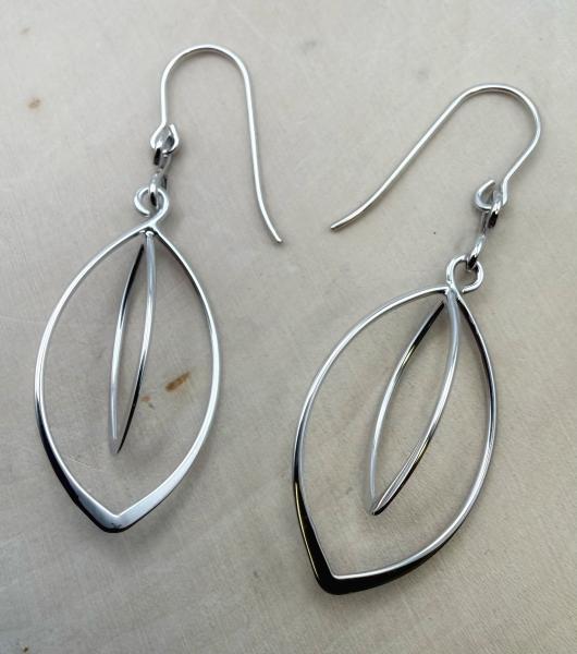 Sterling silver double marquise dangle earrings. $96.00