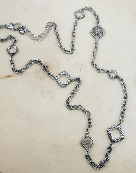 Sterling silver filigree link 22" necklace. $300.00