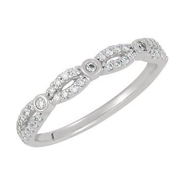 Infinity inspired 1/6ctw diamond band.  14k white gold with SI2/GH mined diamonds. $1300