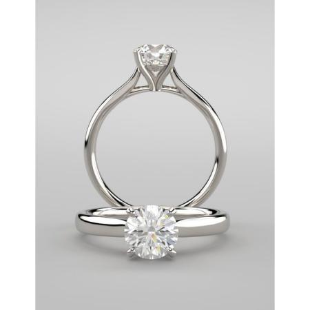 Solitaire cathedral ring.  Lab grown or Earth Mined diamonds. Customize to your specifications. 