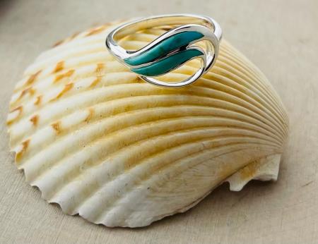 Sterling silver turquoise swoop ring.  *Currently out of stock*