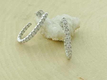 14 karat white gold lab grown 1.00ctw diamond in & out hoops. $1280.00