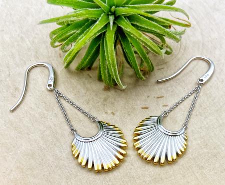 Sterling silver and yellow gold vermeil Radiance earrings. $180.00