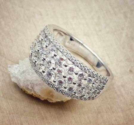 14 karat white gold ring with brilliant cut lab grown diamonds totaling 1.56 carats. $3900.00