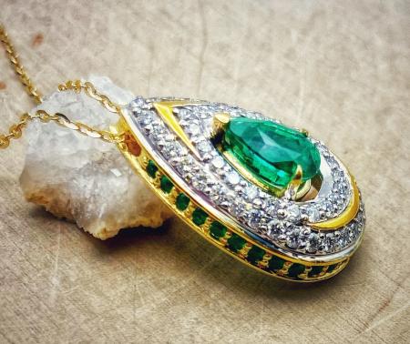 Profile of emerald necklace