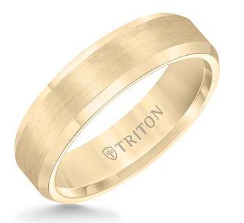 6mm gold plated tungsten satin finish wedding ring. $390.00
sku 181-10323