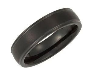 6mm black immerse plated tungsten band. $315.00
sku 133-12118