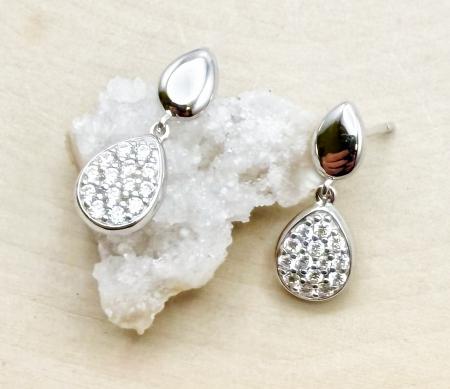 Sterling silver and cubic zirconia tear drop earrings. $116.00