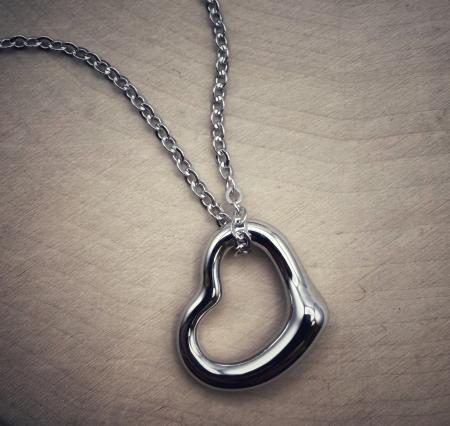 Sterling silver heart necklace. $145.00