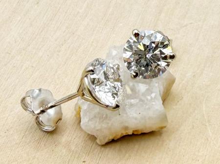 2.36 carat total weight lab grown diamond stud earrings. $1495.00