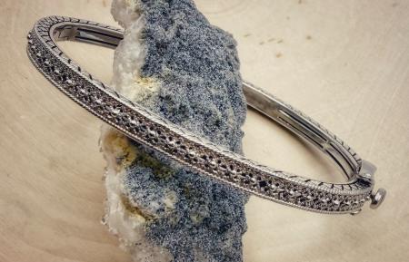 Sterling silver filigree bangle bracelet. $250.00